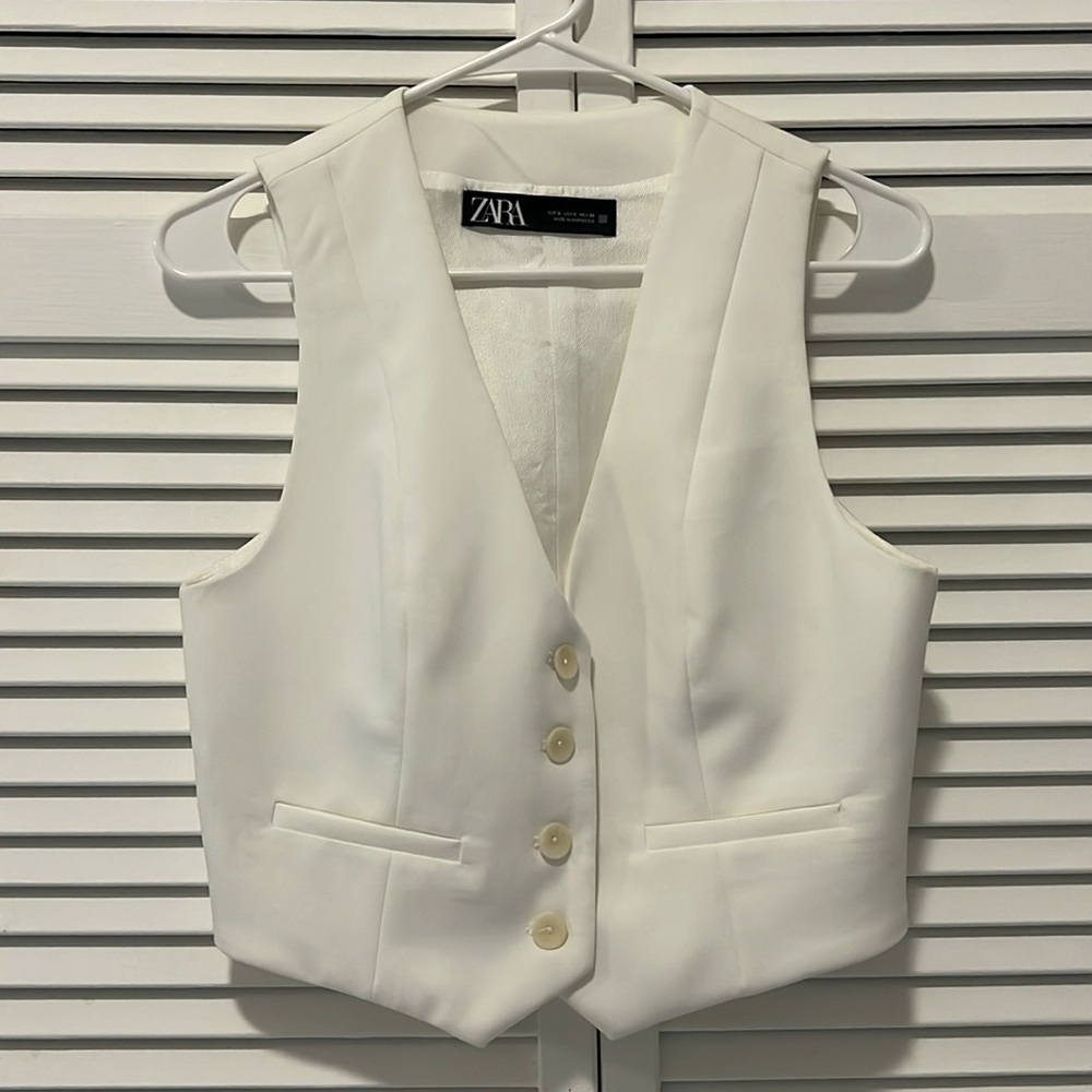 Zara vest waistcoat tops S white NWOT